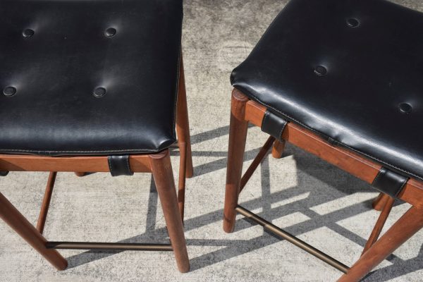 Two Black Parker Bar Stools (Circa 1960s) - Image 2