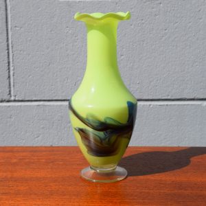 Petite Green Art Glass Vase (Circa 1970s)