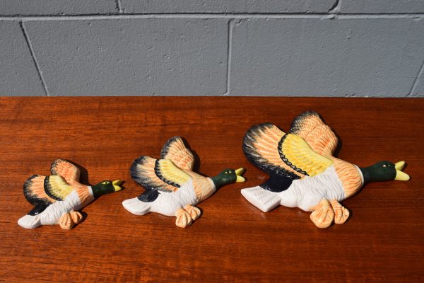 Set of Three Ceramic Flying Ducks