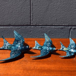 Three Ceramic Flying Model 757 Swallows by Beswick England