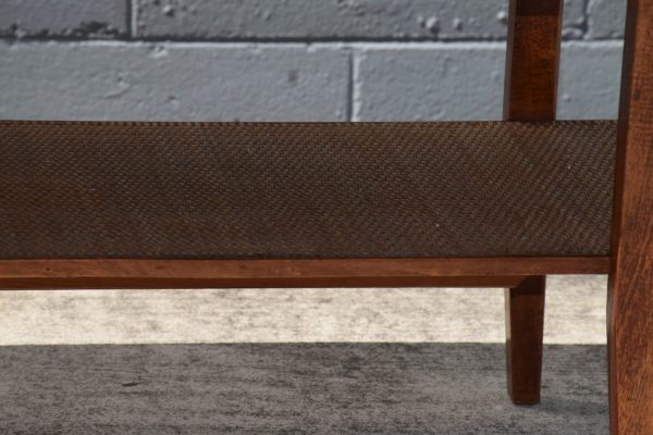 Mid Century Coffee Table with Rattan Shelf (Circa 1960s) - Image 7