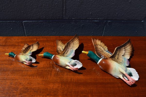 Set of Three Ceramic Flying Ducks