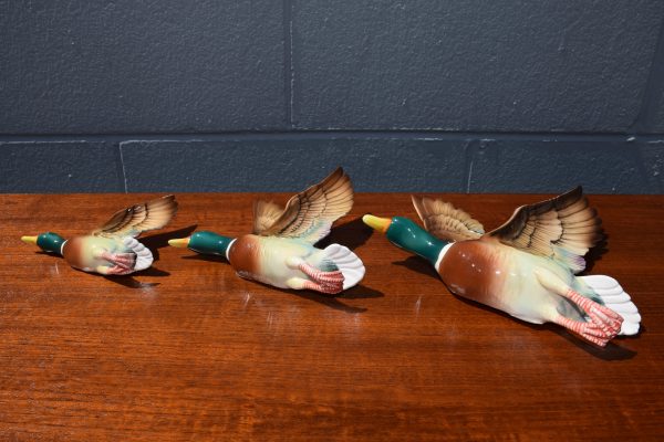 Set of Three Ceramic Flying Ducks - Image 2
