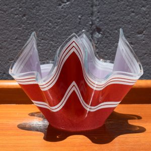 Mid Century Petite Handkerchief Red Bowl (Circa 1960s)