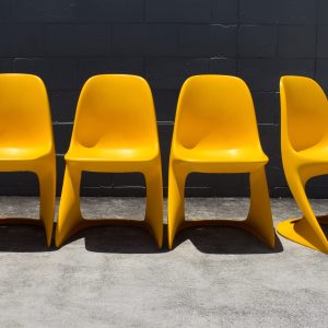 Four Casalino Casala Armless Outdoor Chairs (Circa 1970s)