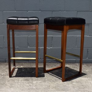 Two Gerald Easden Sleigh Leg Bar Stools (Circa 1960s)
