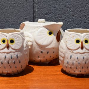 Vintage Three Piece Owl Ceramic Tea Set
