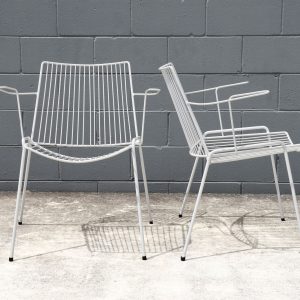 Two Breotex White Outdoor Chairs (Circa 1960s)