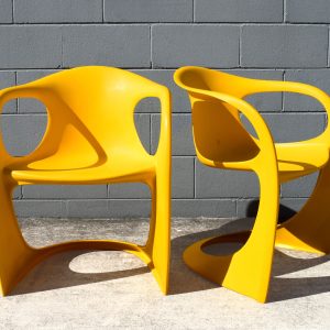 Pair of Yellow Casalino Casala Outdoor Chairs (Circa 1970s)