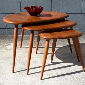 Original Ercol Pebble Nest of Table Set (Circa 1950s)