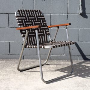 Brown Aluminium Webbed Lawn Chair (Circa 1960s)