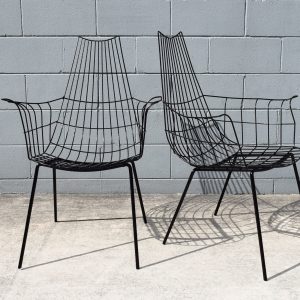 Mid Century Outdoor Black Wire Setting (Circa 1950s)