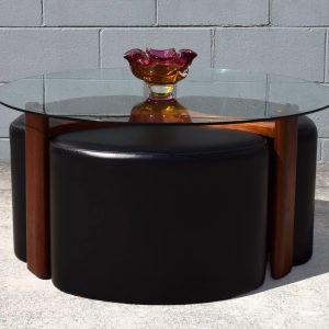 Original TH Brown Rondo Pouffe’ Table Suite (Circa 1970s)